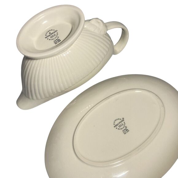 Wedgwood Etruria & Barlaston Edme Gravy Boat Underplate Lion Head Handle England - Picture 6 of 10